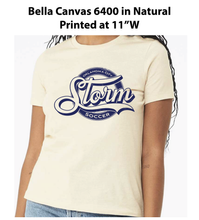 Load image into Gallery viewer, Storm Soccer: Bella Canvas 6400- Women's Tee
