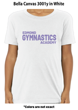 Load image into Gallery viewer, Edmond Gymnastics- Bella canvas 3001y Youth Tee
