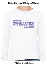 Load image into Gallery viewer, Edmond Gymnastics- Bella Canvas 3501y Youth Long Sleeves
